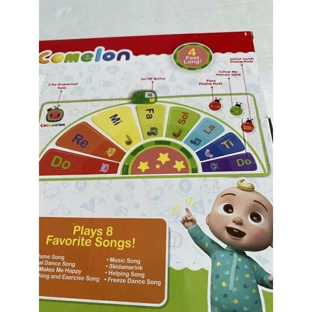 Cocomelon Musical Piano Mat 8 Songs 4 Feet Long‎ Follow Me Memory Game NEW